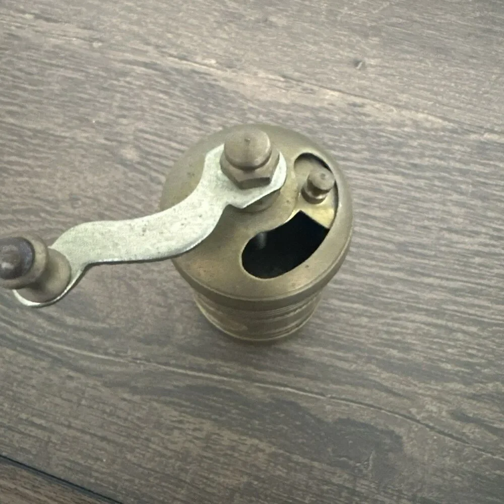 Vintage Spice Grinder Brass 1970s 3 Inches High Coffee Small Mini